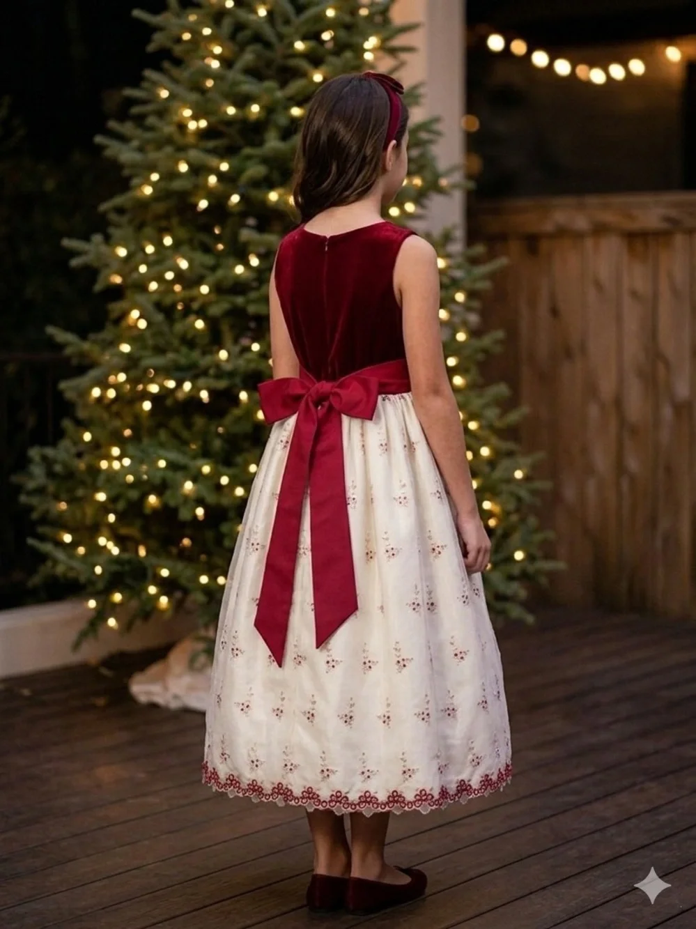 CINDERELLA Vintage Inspired Embroidered Holiday Dress 12 Red/Ivory EUC